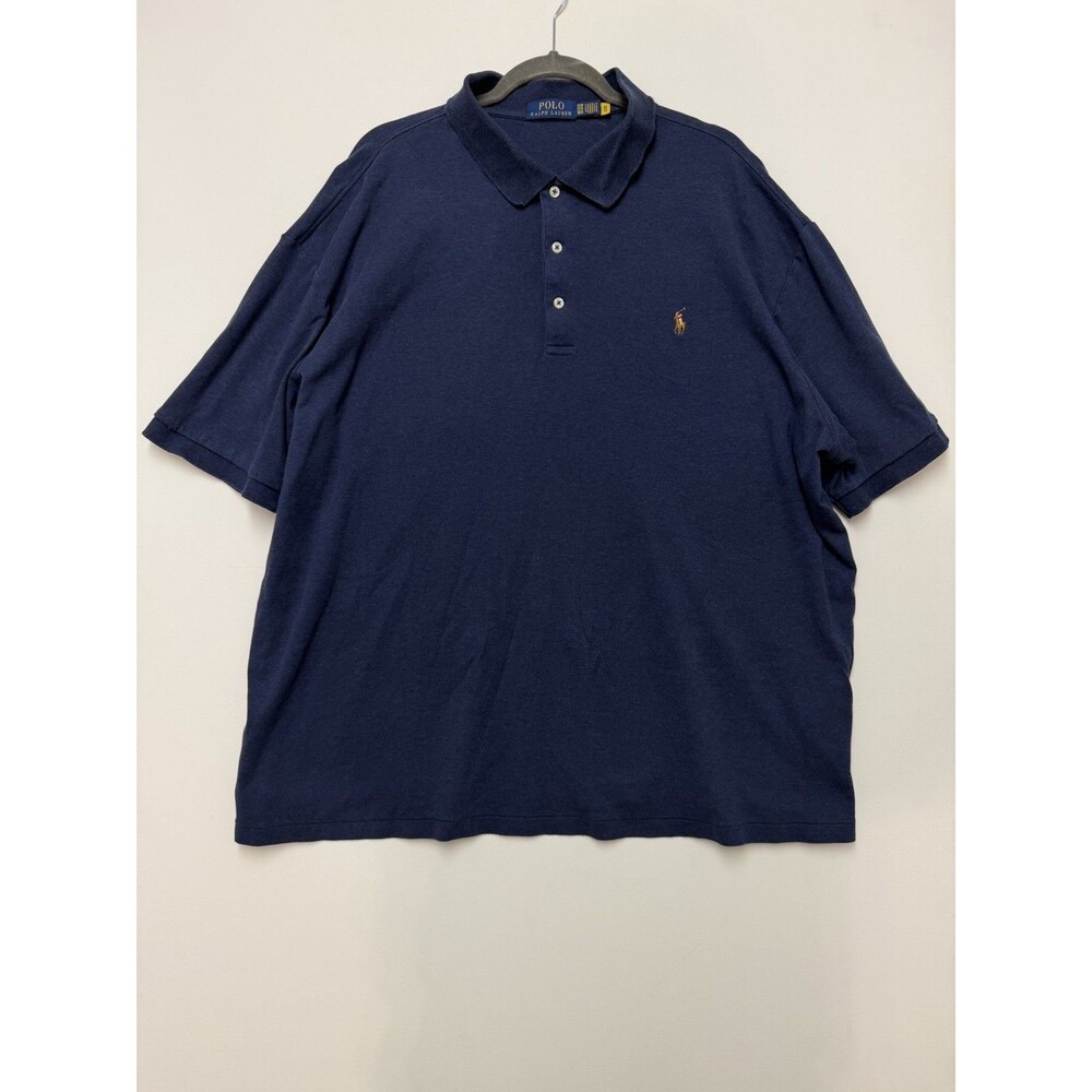 Polo Ralph Lauren Polo Shirt 3XB Navy Flesh Pony Embroidered Logo Big & Tall